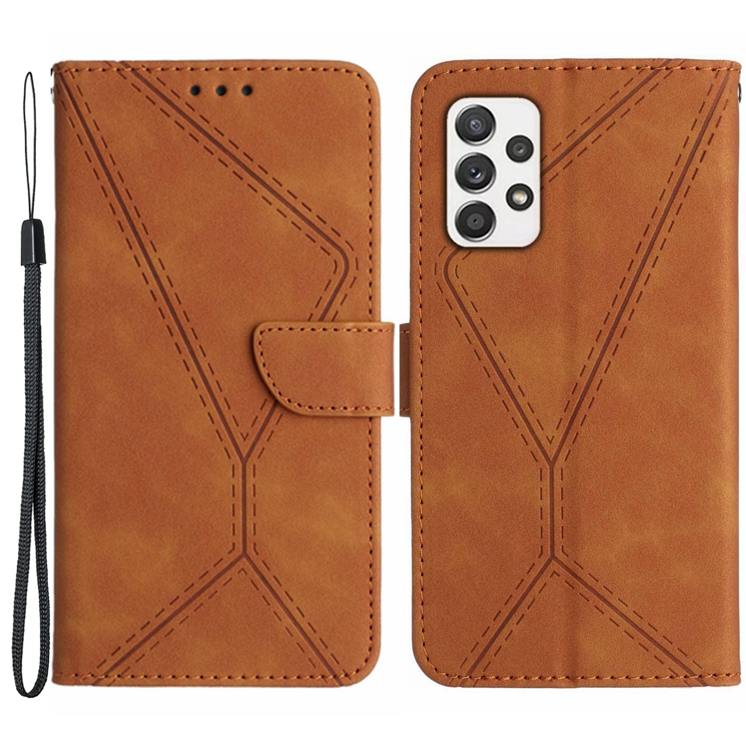HT05 For Samsung Galaxy A33 5G Cell Phone Wallet Stand Case Imprinted Line Leather Phone Cover HT05 For Samsung Galaxy A33 5G Cell Phone Wallet Stand Case Imprinted Line Leather Phone Cover